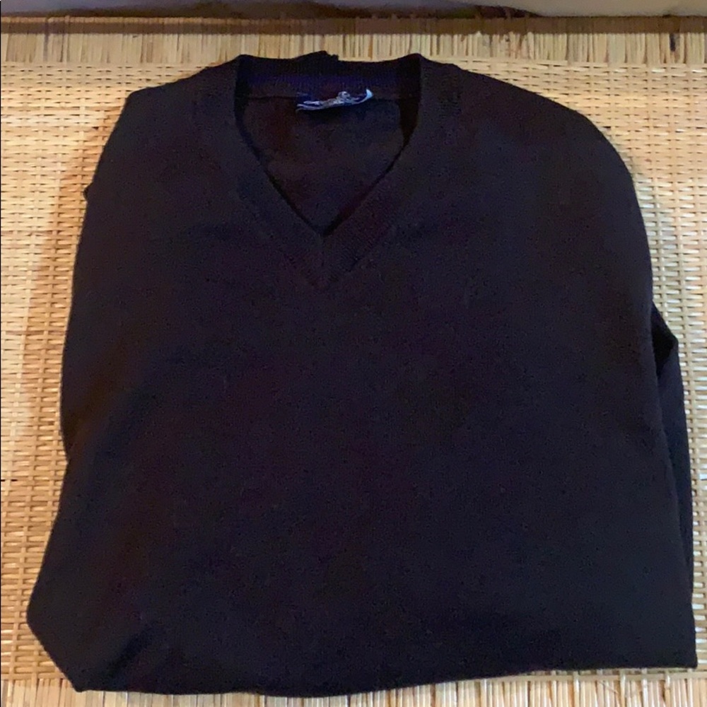 Men’s Jeremy Argyle merino wool vneck sweater XXL